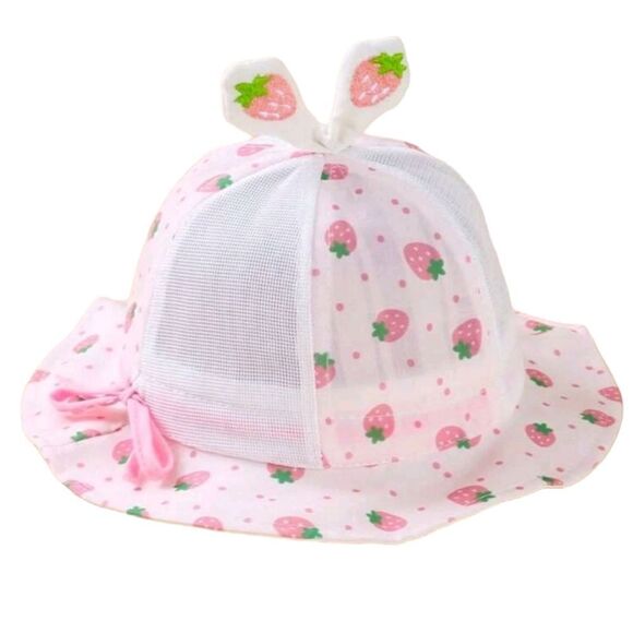 Strawberry Print Baby Sun Hat 🍓 - Picture 1 of 5